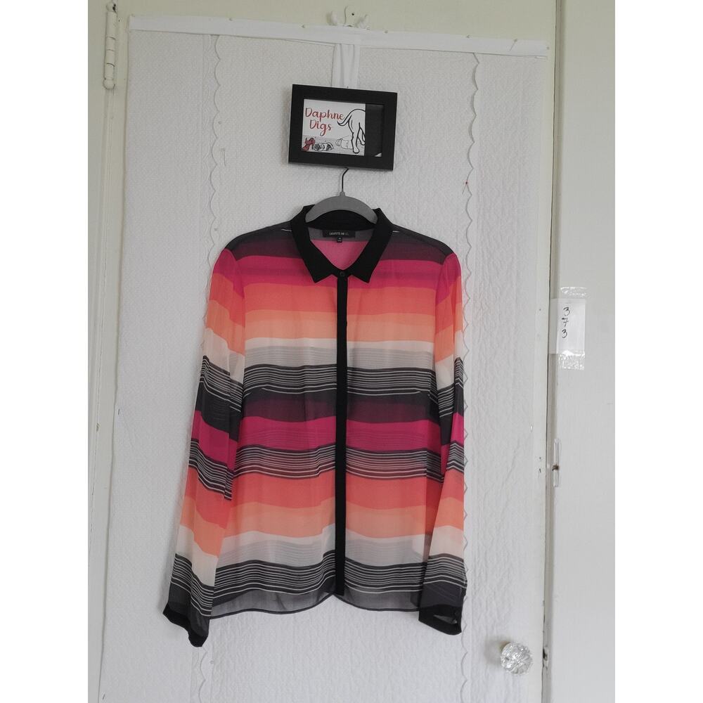 Lafayette 148 Silk Chiffon Blouse - Size 12